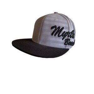 Essencial Myrtle Beach Snapback Hat Grey Black Star Pattern Flat Bill Cap Mens